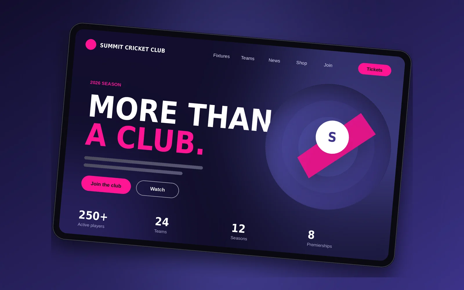 Summit Cricket Club concept